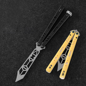 Couteau papillon d'entraînement non affûté en acier inoxydable, double lame, pour entraînement efficace, modèle PC Hourglass - Product Image 4