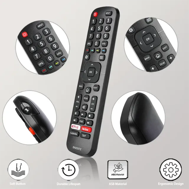 EN2D27Z For Hisense TV Remote Control Replacement With Netflix and YouTube Buttons 50H8C 55H5C 55H6B 55H7B 55H7C