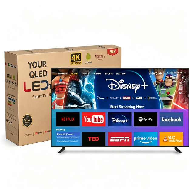 Wholesale LED Smart TV 50 Inch Private Label 4K UHD Frameless Hotel Use for Android Google System
