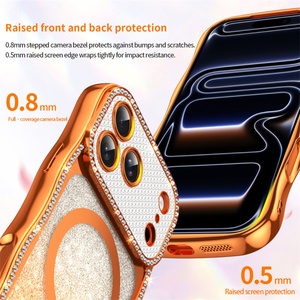 Funda de Teléfono Móvil de Acrílico y TPU con Diseño de Onda Grande Estilo Diamante Brillante para iPhone 17 16e 11 12 13 14 15 Pro Max - Product Image 4