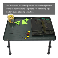 Mesa de Pesca Plegable de Metal Ajustable, Mesa Portátil para Pesca de Carpas al Aire Libre