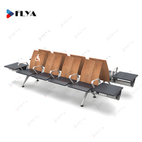 Chaise d'attente 3 places pour hôpital, sièges en tandem, salle d'attente d'aéroport, clinique, banc en bois