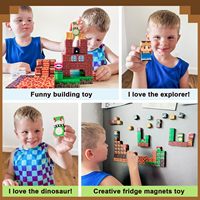 Cubes de construction magnétiques en plastique, jeux pour enfants, jouets en cubes, aventure dans le royaume et le monde de la lave, jouets STEM de 1 pouce, cadeaux d'anniversaire