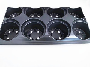 Lot de 8 porte-pots de <span class=keywords><strong>navette</strong></span> en plastique pour pots de fleurs Plateau de transport pour pots de plantes Support et plateau de transport pour navettes - Product Image 2
