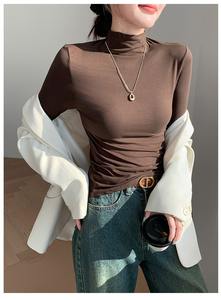 Maglietta a maniche lunghe a collo alto Semi da <span class=keywords><strong>donna</strong></span> all'ingrosso, Slim Fit Casual autunno e inverno - Product Image 5