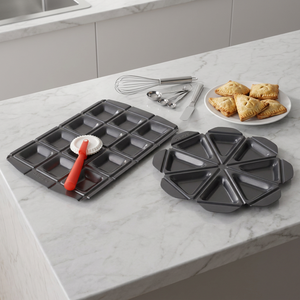 Ensemble de moules à tartelettes EZ Pockets, moule à pâtisserie, découpe-pâte, antiadhésif, acier au carbone, 12 cavités, 6 cavités, formes variées, passe au lave-vaisselle - Product Image 1