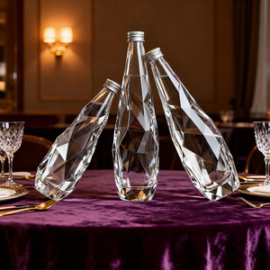 350ml 500ml 750ml thiết kế mới độc đáo rõ ràng kim cương hình dạng tinh thể Tequila rượu rượu Chai Nước Thủy Tinh chai rượu vang - Product Image 3