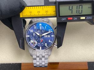 Montre mécanique de luxe de qualité supérieure 41 mm APS Factory Cal. Montre de pilote multifonctionnelle Chrono bleue 69385 Movement IW388102 - Product Image 2