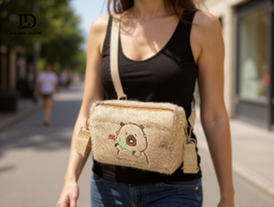 Borsa a Tracolla Kabibala con Cinturino Intrecciato a Cartoni Animati, Borsa da Petto per Donna, Borsa a Spalla Singola - Product Image 2