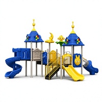 Équipement de terrain de jeu extérieur le plus vendu, ensemble balançoire et toboggan en PVC plastique pour enfants, pour jardin, usage éducatif et scolaire