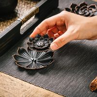 Porta Incienso de Loto Desmontable y Portátil para Decoración del Hogar, Elegante, de Aleación de Zinc y Latón, para Meditación o Yoga