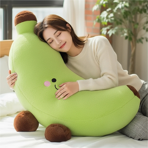 Oreiller en <span class=keywords><strong>peluche</strong></span> <span class=keywords><strong>banane</strong></span> anti-stress - Jouet fruit à longues pattes super doux pour enfants, oreiller décoratif et câlin amusant - Product Image 4