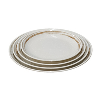 Ensemble de salle à manger en mélamine EG Rustic Charm : finition texturée d'inspiration vintage, vaisselle 4 pièces pour un usage quotidien |   Maison de style bohème moderne