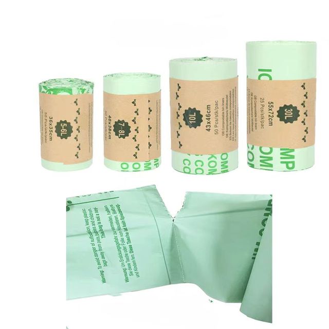 Compostable Green Garbage Bag  Corn Starch Garbage Bag