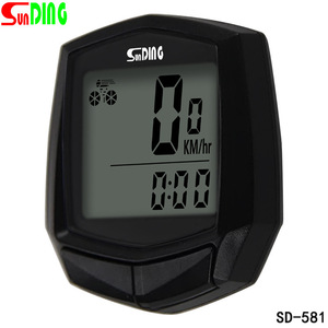 Ordinateur de vélo Sunding SD-581, compteur de vitesse filaire, odomètre, fixation sur guidon, version anglaise, matériau plastique, alimenté par piles - Product Image 3