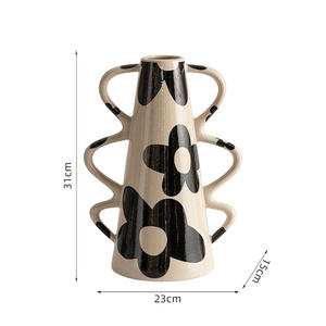 Vases à fleurs en céramique modernes faits à la main, glaçure mate, ornements décoratifs pour la décoration intérieure, pour table ou salon - Product Image 5