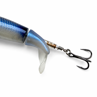 Leurre de pêche articulé LUSHAZER 100mm 13g, appât dur flottant à queue rotative, pour brochet, perche et autres poissons, avec hameçon triple