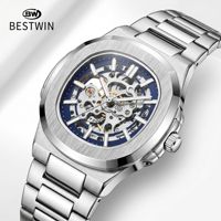 Nouvelle montre mécanique à tourbillon creux lumineuse et étanche de haute qualité, montre-bracelet automatique élégante pour hommes, style business