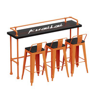 Table de bar en bois massif, style moderne minimaliste, table haute créative pour café, salon de thé, épicerie, espace de repos