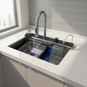 Évier de cuisine simple en acier inoxydable SUS304 brossé <span class=keywords><strong>avec</strong></span> robinet - Product Image 1