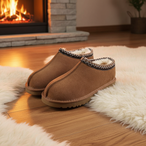 Nouvelles <span class=keywords><strong>bottes</strong></span> d'hiver confortables pour femmes, style ethnique de luxe, type Uggs, avec doublure en fourrure véritable, chaussures d'intérieur moelleuses et douillettes - Product Image 1