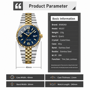 <span class=keywords><strong>Montre</strong></span> de luxe étanche en acier inoxydable de 40 mm pour hommes, design personnalisé, vente en gros, fabricant de montres analogiques à quartz - Product Image 4