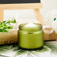 Bocaux en verre givré vert Contenants cosmétiques vides 2 oz Bocal en verre rond hermétique avec couvercles noirs pour lotions poudres onguents