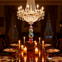 Nouvelles décorations de Noël artisanales personnalisées : guirlande de pendentifs en forme de gourde miroir à sequins et perles, pour fêtes et événements.