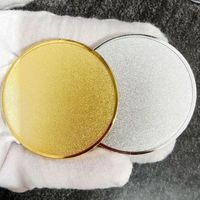 Pièces de monnaie vierges en gros de 40 mm et 50 mm, en fer massif plaqué or et argent, surface mate, bord dentelé, imprimées UV, pour artisanat métallique DIY