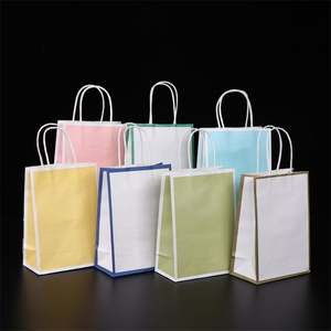 Sac en papier cadeau noir de luxe, logo imprimé sur mesure, emballage de bijoux, sac en papier kraft pour le shopping avec poignée en ruban - Product Image 2