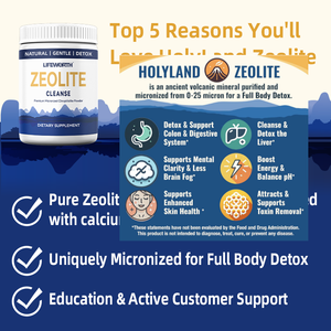 Bağırsak sağlığı için LIFEWORTH Clinoptilolite zeolit detoks toz takviyesi - Product Image 2