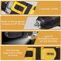 Perceuse électrique professionnelle multifonctionnelle à vitesse unique réversible, kit de construction portable sans fil à batterie OEM