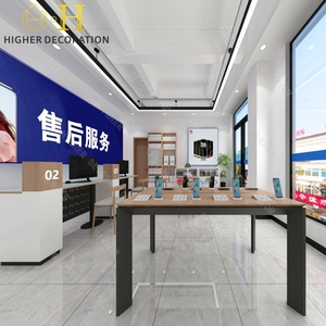 Moderno teléfono móvil tienda de diseño personalizado de alta calidad de <span class=keywords><strong>madera</strong></span> de Metal teléfono Display mesa de mostrador para teléfono celular Display Showcase - Product Image 2