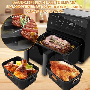 Accesorios para freidoras de aire en oferta: Revestimiento de silicona reutilizable de grado alimenticio, bandeja de silicona para freidoras de aire, utensilios de cocina y repostería para el hogar. - Product Image 4