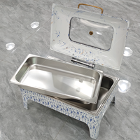 Vente à Chaud Ensemble de Traiteur de Carburant de Luxe en Acier Inoxydable 9L pour Buffet de Mariage Serveur Hôtels Servant de la Nourriture