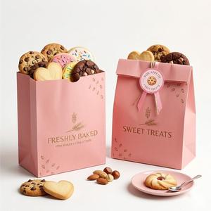 Low Price <b>Biodegradable</b> Eco Friendly Pink Customized Cookies Burger Wax Grease <b>Paper</b> Crepe Chocolate Lunch Grease Oil <b>Paper</b> Bag - Product Image 5