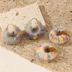<span class=keywords><strong>Pendientes</strong></span> de Aro de <span class=keywords><strong>Ganchillo</strong></span> Hechos <span class=keywords><strong>a</strong></span> Mano, Estilo Bohemio, Coloridos, con Hilo Enrollado, Novedad en Joyerí<span class=keywords><strong>a</strong></span> para Mujer - Product Image 4