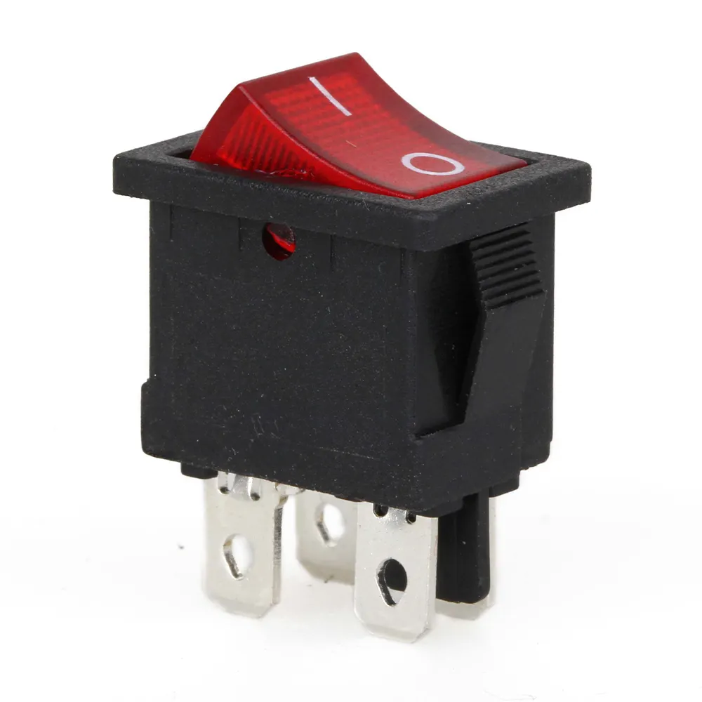 Black seat red button flame retardant silver point t125 55 kema keur 4 pin electric rocker switch