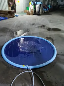 Fabrika sıcak satış Pet yaz açık su oyuncakları köpek banyo havuzu kalınlaşmış Splash yağmurlama pedi köpekler çocuklar için