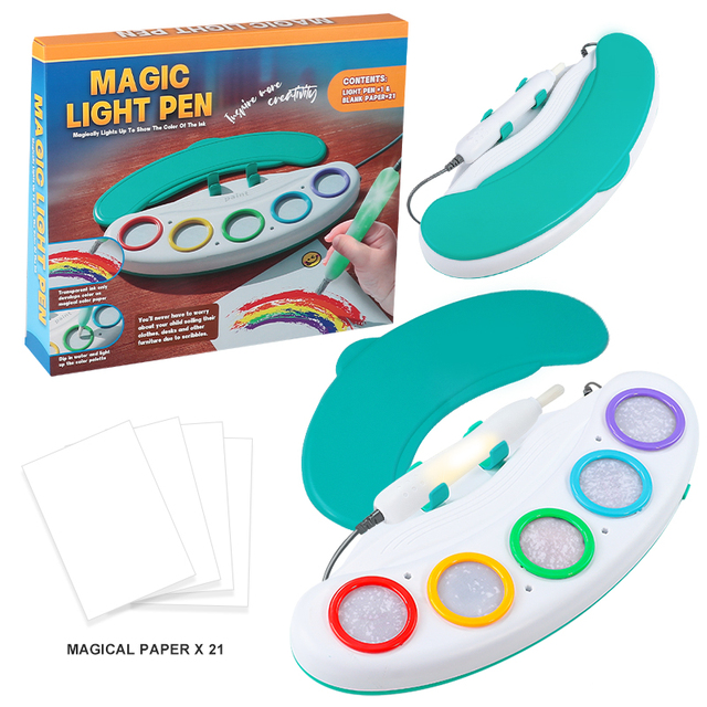 New Magic Light Pen Set Electric Colorful Water Color Glowing Children Painting Graffiti Artistic Pen Drawing Toys for Kids