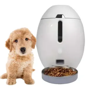 Vacuum Automatic Smart Electrical PET Feeder Micro Chip Mobile TuYa App Connection Dog PET Bowls Food Feeder White Plastic
