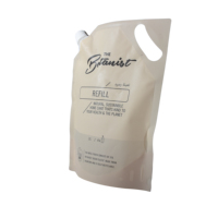 Pochette à bec de recharge en papier kraft biodégradable écologique pour savon liquide, huile pour le corps, lotion, crème pour les mains, emballage de soins de la peau