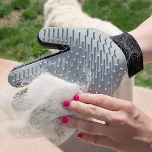 Upgrade Version Pet Dog Cat Grooming Glove Brush Hair Remover Mitt and Dog Hair Remover Glove Cat Hair Brush-Massage Tool