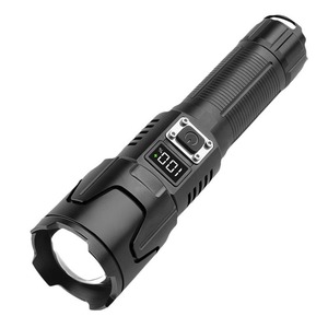 <b>Flashlight</b> Led <b>Rechargeable</b> Type C Charging Zoomable Outdoor With Display White Light Aluminum Alloy - Product Image 2