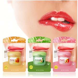 Venta al por mayor bajo MOQ alta calidad miel aguacate melocotón hidratante antisecado aligeramiento líneas de labios exfoliante bálsamo labial - Product Image 2