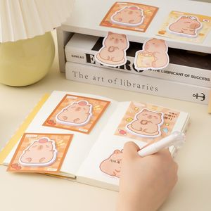 Blocs-notes autocollants Moka Capybara, 30 feuilles, mignons, pour étudiants et fournitures scolaires - Product Image 2