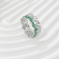 Bague en argent 925 de haute qualité, entièrement sertie de zircon, bijoux fins, luxe minimaliste, femmes, bague de promesse épaisse et scintillante