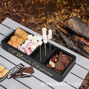 Cross-border wooden marshmallow cookie <b>storage</b> <b>box</b>, simple kitchen decoration <b>box</b>, outdoor <b>camping</b> and barbecue <b>storage</b> <b>box</b> - Product Image 3