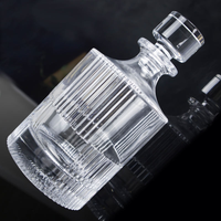Ensemble de carafes transparentes en gros pour bourbon, whisky, vodka, 750 ml, carafe en verre cristal de luxe avec logo personnalisé