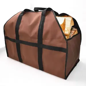 Free Sample Large, sturdy, heavy-duty canvas firewood log carrier <b>bag</b> for fireplaces and wood stove accessories - Product Image 1
